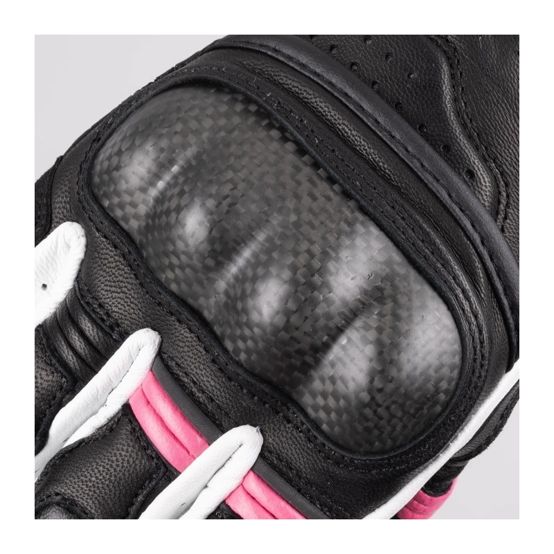 Guanti da moto da donna Oxford RP-5 3.0 nero-bianco-rosa