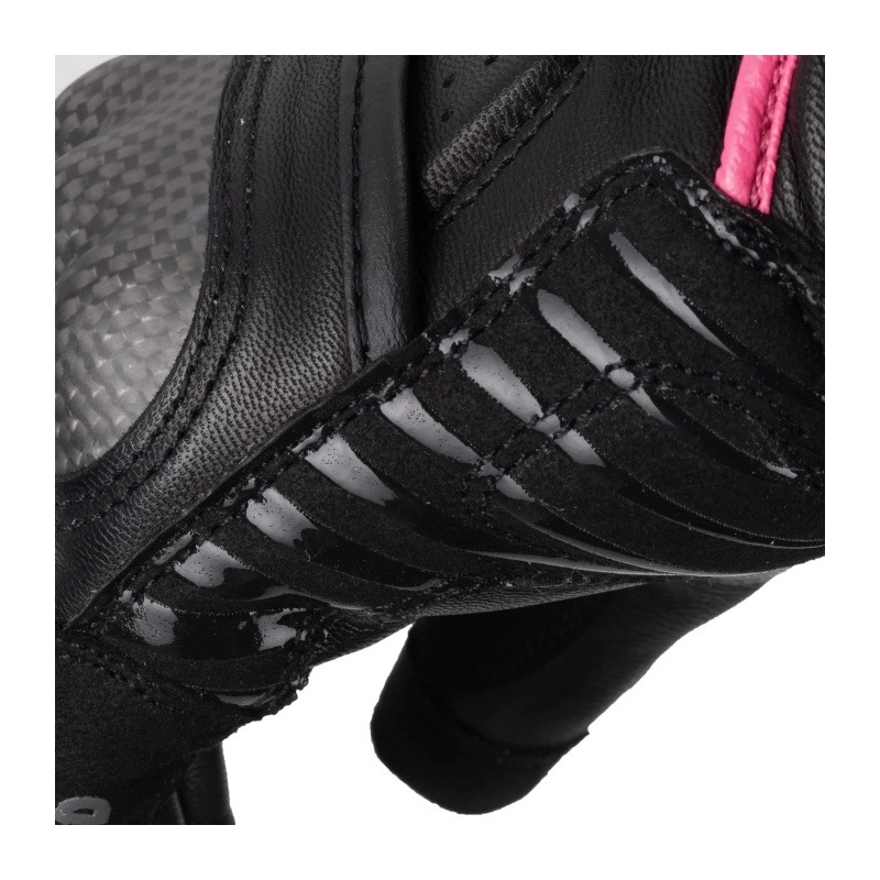 Guanti da moto da donna Oxford RP-5 3.0 nero-bianco-rosa