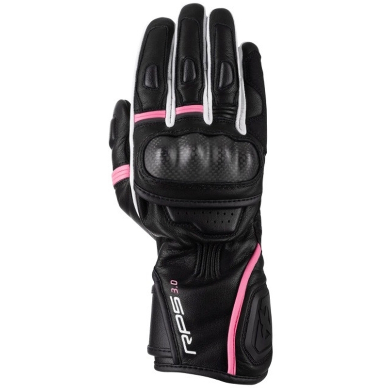 Guanti da moto da donna Oxford RP-5 3.0 nero-bianco-rosa