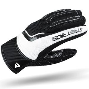 Guanti da moto da donna Street Racer Stunt nero-bianco