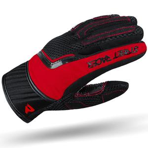 Guanti da moto da donna Street Racer Stunt nero-rosso