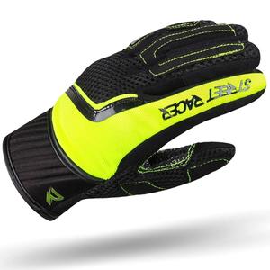 Guanti da moto da donna Street Racer Stunt nero-giallo fluo