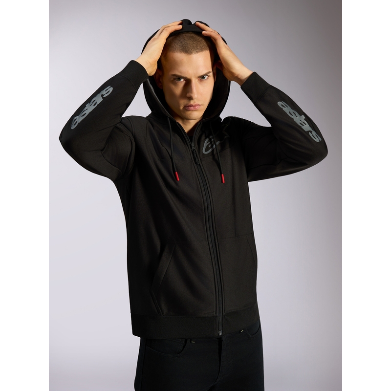 Felpa con cappuccio Alpinestars Sessions 3 nero-grigio