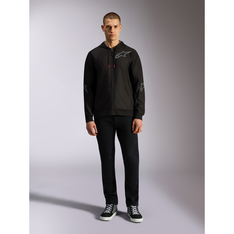 Felpa con cappuccio Alpinestars Sessions 3 nero-grigio