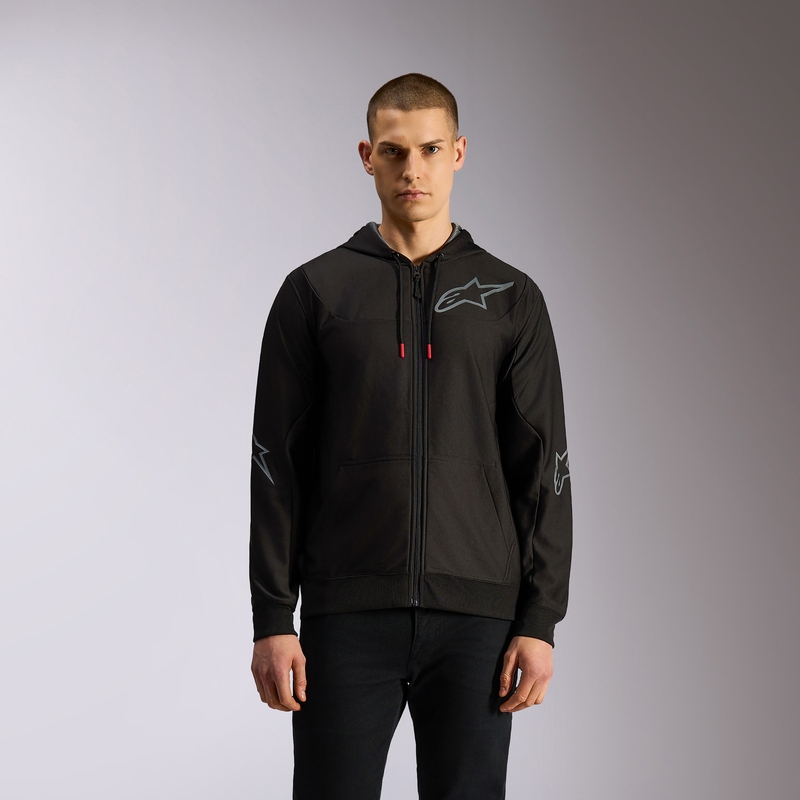 Felpa con cappuccio Alpinestars Sessions 3 nero-grigio