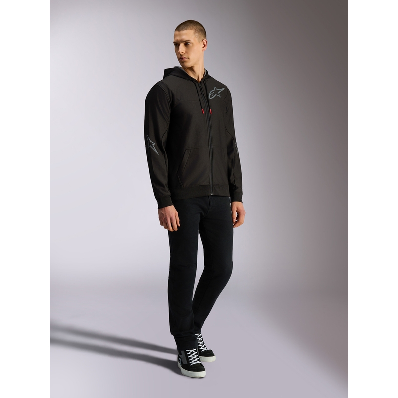 Felpa con cappuccio Alpinestars Sessions 3 nero-grigio