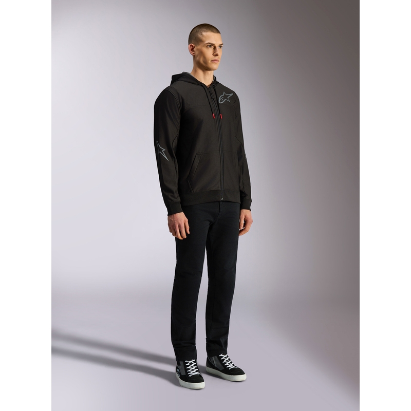 Felpa con cappuccio Alpinestars Sessions 3 nero-grigio