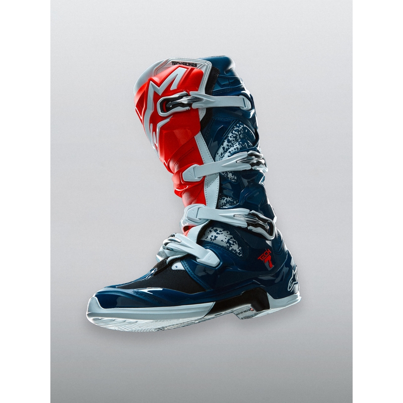 Stivali da motocross Alpinestars TECH 7 UNITY rosso-bianco-blu