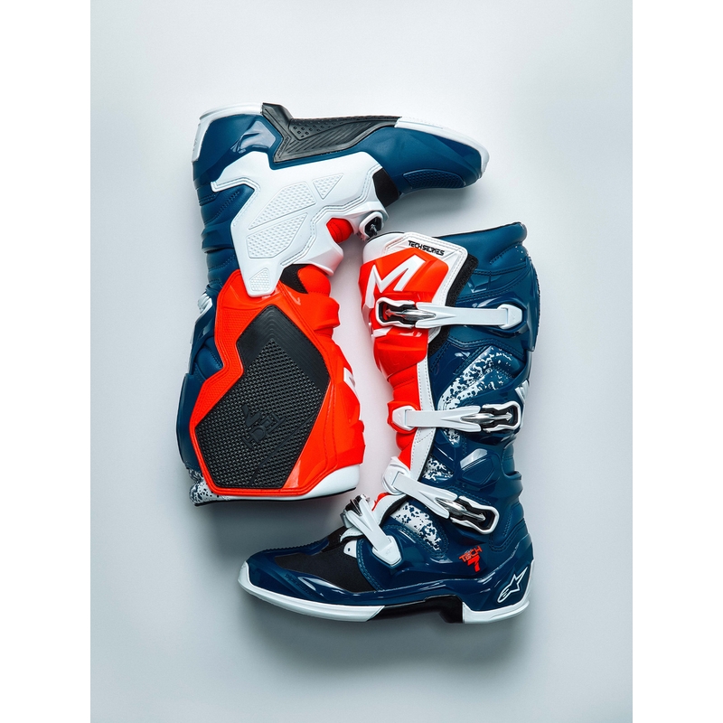 Stivali da motocross Alpinestars TECH 7 UNITY rosso-bianco-blu