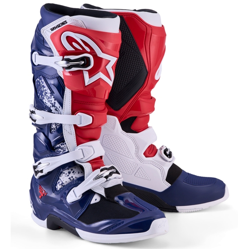 Stivali da motocross Alpinestars TECH 7 UNITY rosso-bianco-blu