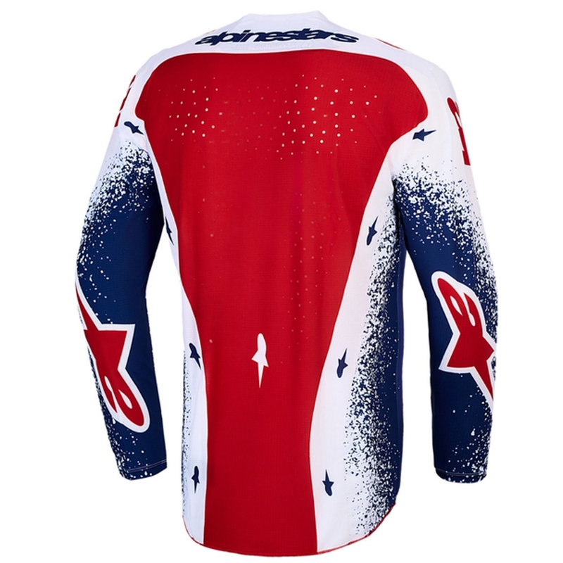 Maglia da motocross Alpinestars Techstar Unity in edizione limitata, colore rosso-bianco-blu