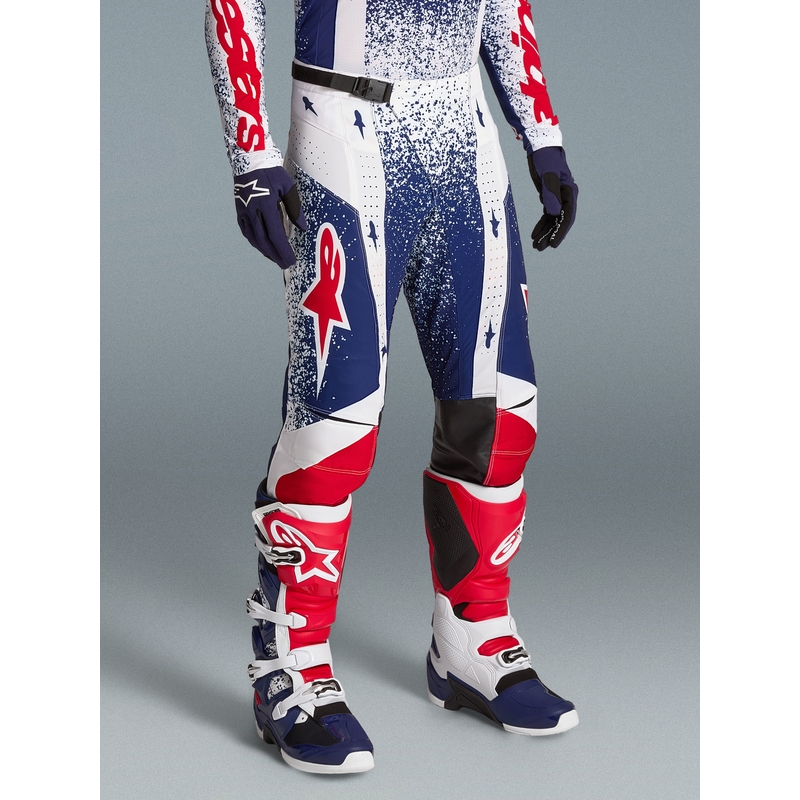 Pantaloni da motocross Alpinestars Techstar Limited Edition Unity Rosso-Bianco-Blu