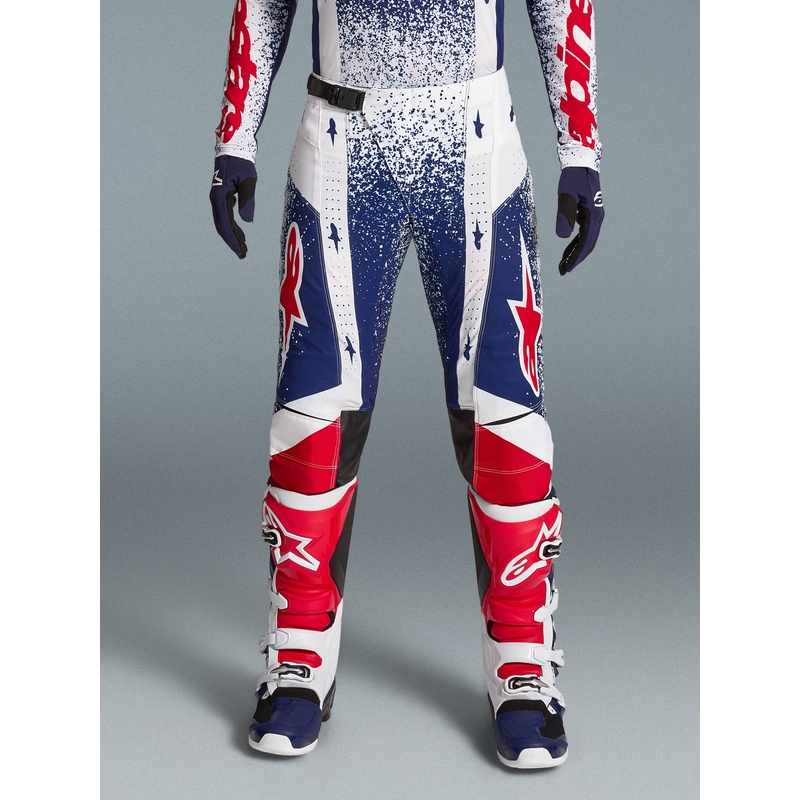 Pantaloni da motocross Alpinestars Techstar Limited Edition Unity Rosso-Bianco-Blu