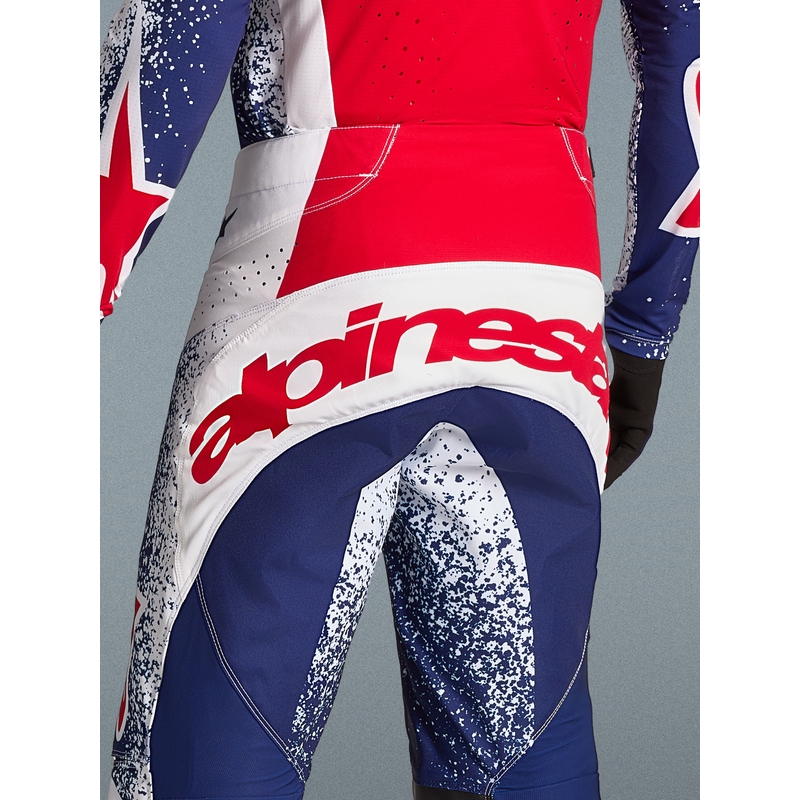 Pantaloni da motocross Alpinestars Techstar Limited Edition Unity Rosso-Bianco-Blu