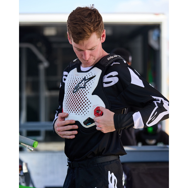Gilet airbag Alpinestars TECH-AIR®MX Plasma, bianco-nero-rosso