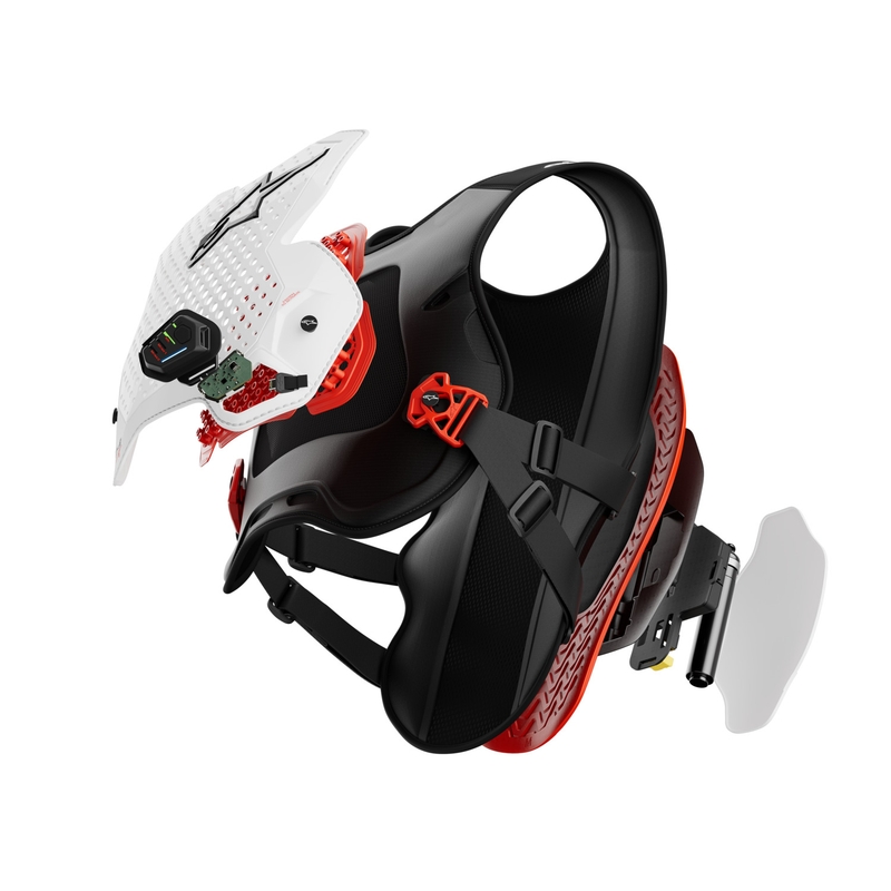 Gilet airbag Alpinestars TECH-AIR®MX Plasma, bianco-nero-rosso