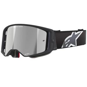 Alpinestars Supertech Corp Occhiali da motocross neri e grigi con lenti argento