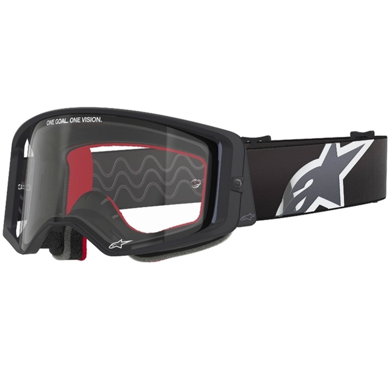 Occhiali da motocross Alpinestars Supertech Corp neri e grigi con lenti trasparenti