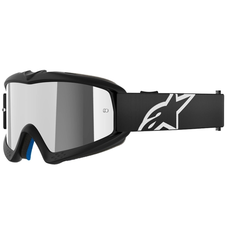 Alpinestars Vision Youth Corp occhiali da motocross per bambini neri con lenti argentate a specchio