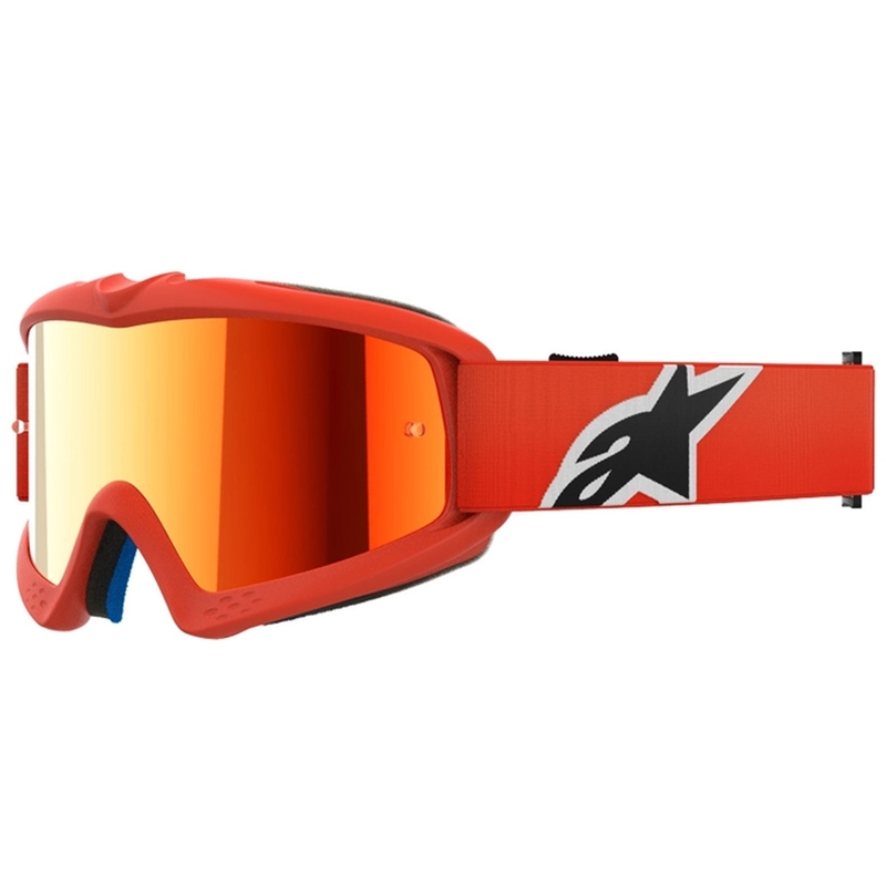 Alpinestars Vision Youth Corp occhiali da motocross per bambini arancione con lenti rosse a specchio