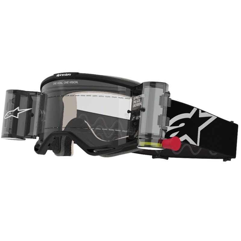 Alpinestars Vision 5 Corp ROLL-OFF Occhiali da motocross Wide Vision neri con lenti trasparenti