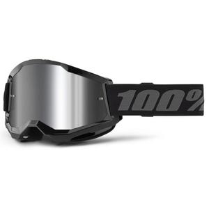 Occhiali da motocross 100% STRATA 2 Nuovo nero (plexi argento)