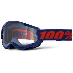 Occhiali da motocross 100% STRATA 2 Nuovo blu scuro (plexi trasparente)