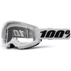 Occhiali da motocross 100% STRATA 2 Nuovo bianco (plexi trasparente)