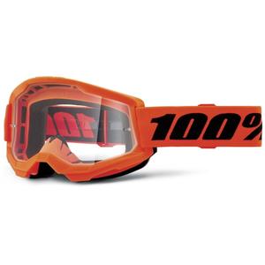 Occhiali da motocross 100% STRATA 2 Nuovo arancione (plexi trasparente)