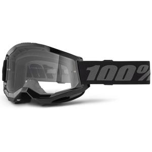 Occhiali da motocross 100% STRATA 2 Nuovo nero (plexi trasparente)
