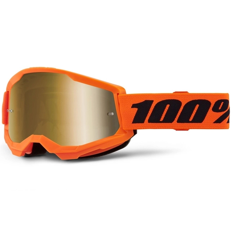 Occhiali da motocross 100% STRATA 2 Nuovo arancione (plexi oro)
