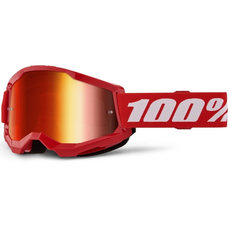 Occhiali da motocross 100% STRATA 2 Nuovo rosso (plexi rosso)
