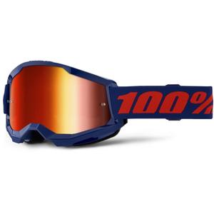 Occhiali da motocross 100% STRATA 2 Nuovi blu (plexi rosso)