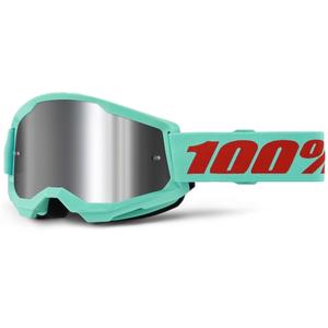 Occhiali da motocross 100% STRATA 2 Nuovi Verde Maupiti (plexi argento)
