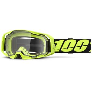 Occhiali motocross 100% ARmatic Neon Yellow con plexiglass trasparente