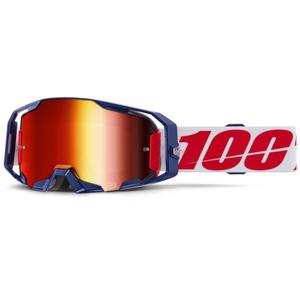 Occhiali motocross 100% ARmatic Mach Z con plexiglass rosso