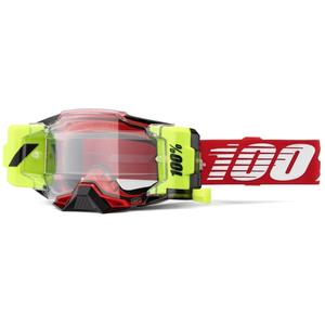 Occhiali da motocross 100% - USA Armega Forecast rosso (vetro trasparente)