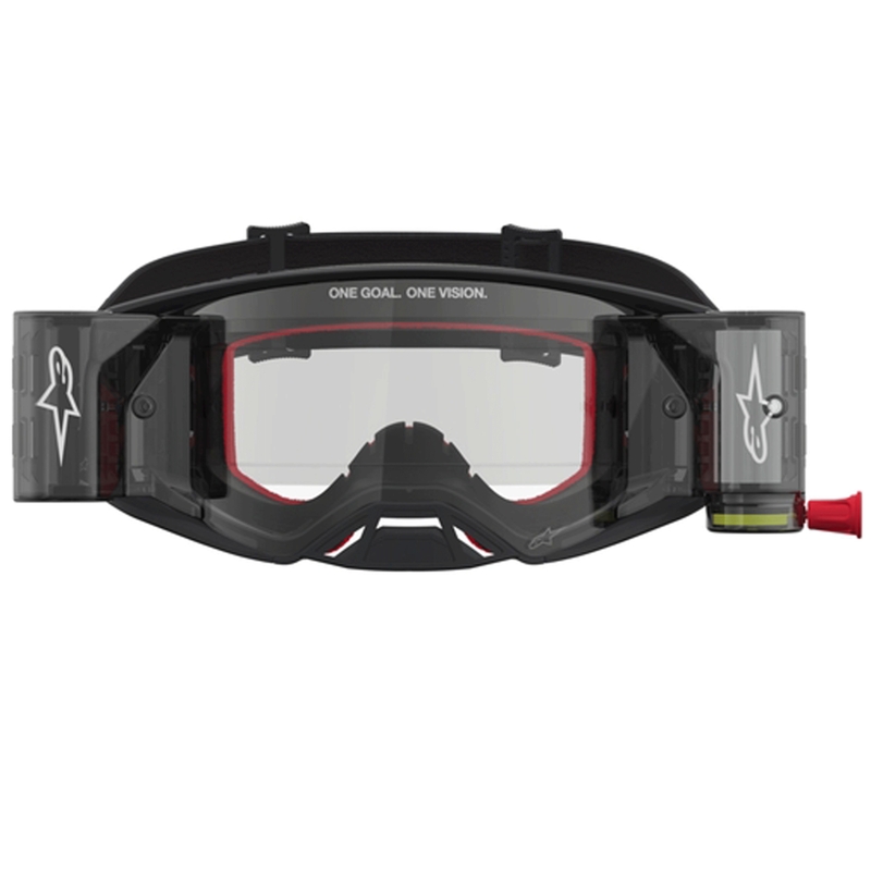 Occhiali da motocross Alpinestars Supertech ROLL-OFF neri-argento con plexiglass trasparente