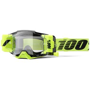 Occhiali da motocross 100% - USA Armega Forecast verde fluo (vetro trasparente)