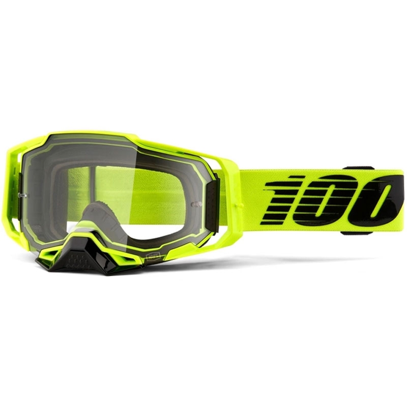 Occhiali da motocross 100% ARMEGA Nuclear Giallo agrumi (plexi trasparente)