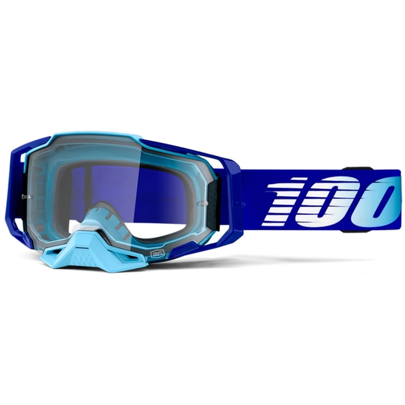 Occhiali da motocross 100% ARMEGA blu reale (plexi trasparente)