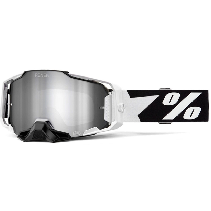 Occhiali da motocross 100% - USA ARMEGA Renen argento plexi