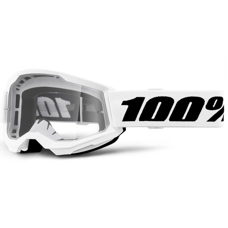 Occhiali da motocross per bambini 100% STRATA 2 plexi bianco chiaro