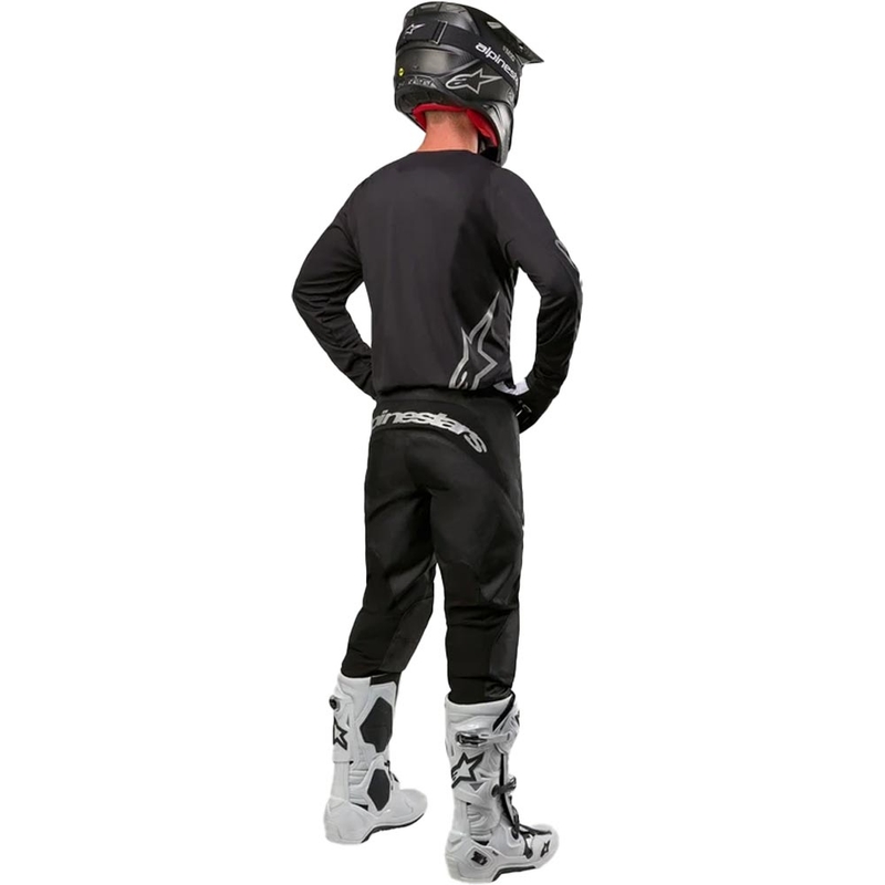 Pantaloni da motocross Alpinestars Fluid Graphite nero-argento