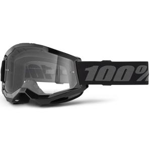 Occhiali da motocross per bambini 100% STRATA 2 nero plexi trasparente