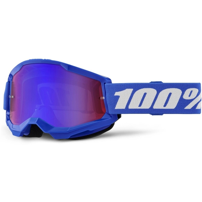 Occhiali da motocross per bambini 100% STRATA 2 blu rosso-blu plexi