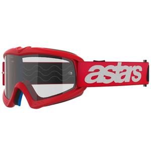 Alpinestars Vision Youth Blaze, maschera da motocross per bambini di colore rosso con lenti trasparenti