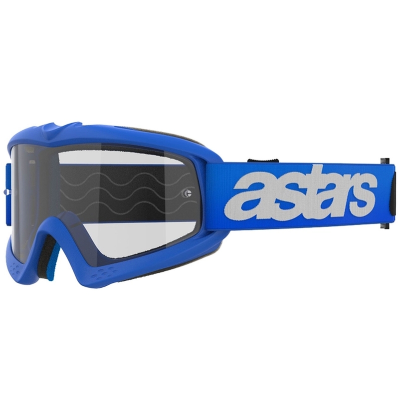 Alpinestars Vision Youth Blaze occhiali da motocross per bambini di colore blu con lenti trasparenti