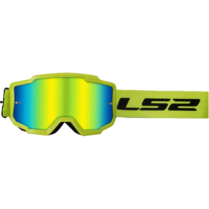 Occhiali da motocross LS2 Charger H-V giallo con plexi iridio