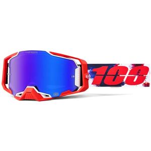 Occhiali motocross 100% ARMEGA Morpho con plexiglass HIPER blu